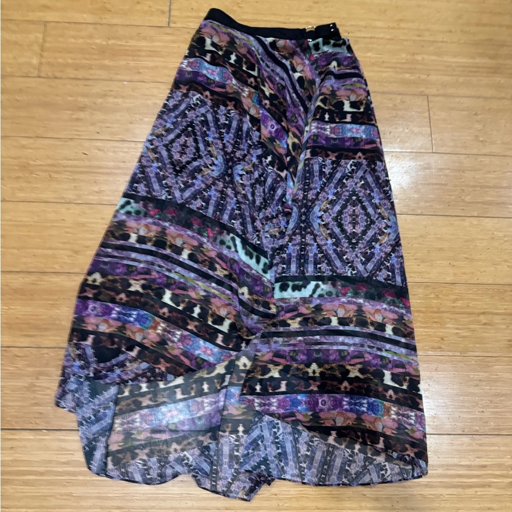 Marciano Purple Multi-Pattern Maxi Skirt